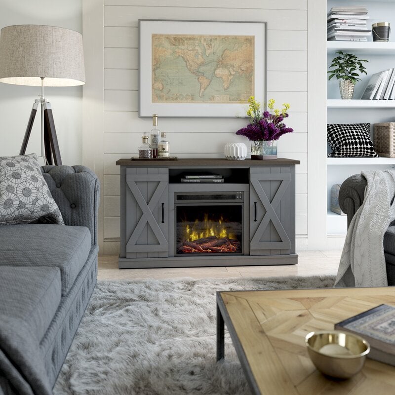 TV Stand for TVs up to 55" with Fireplace Included
