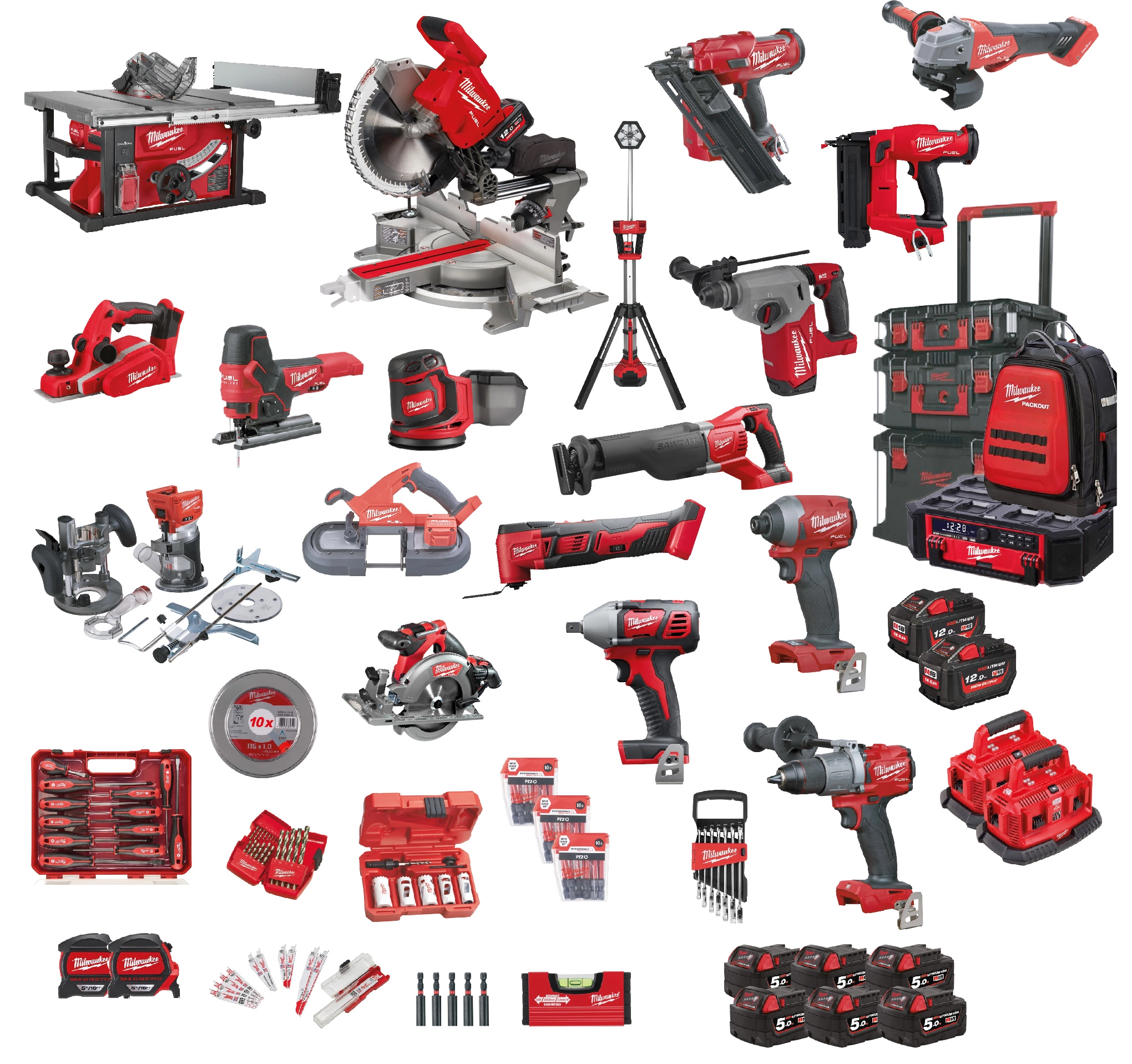 MILWAUKEE 18-VOLT MAX LITHIUM ION BEST CORDLESS COMBO KIT (35-TOOL)