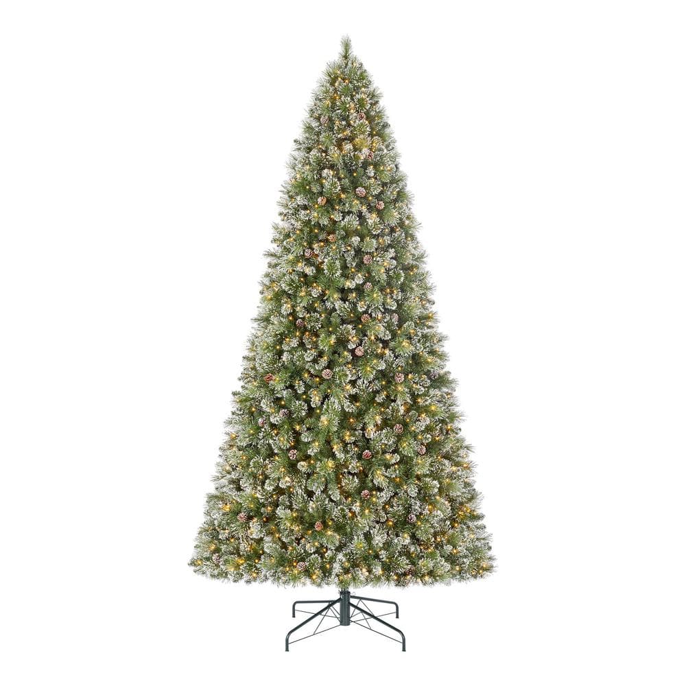 12 ft. Pre-Lit LED Sparkling Amelia Frosted Pine Artificial Christmas Tree