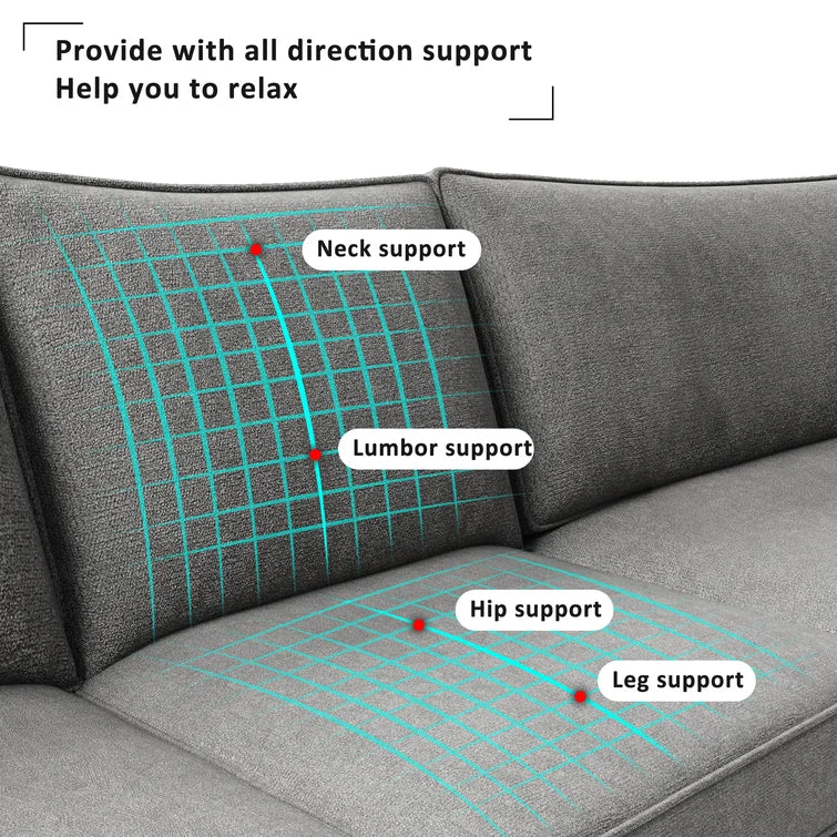 116" Wide Left Hand Facing Modular Sofa & Chaise