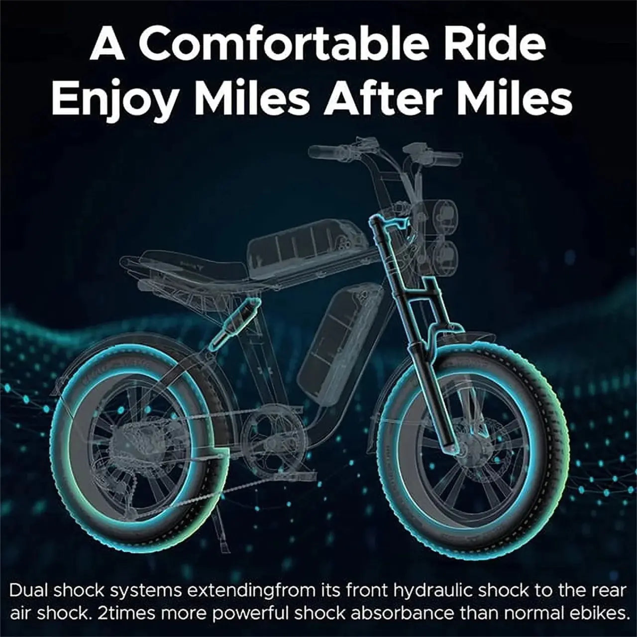 AKEZ Electric Bike for Adults - 1000W 28mph Moped Ebike with 48V 13A Removable Battery, Up to 94 Miles All Terrain Off Road E-Bike with 20*4.0" Fat Tire,Full Suspension,7-Speed UL Certified