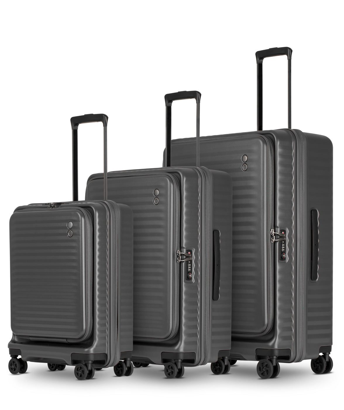 Celestra 3 piece Suitcase Set, Dark Grey