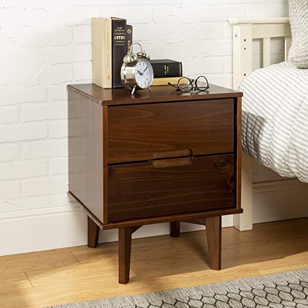 Walker Edison Mid Century Modern Grooved Handle Wood Dresser Bedroom Storage Drawer Organizer Closet Hallway, 6 Drawer, Caramel Caramel 1 pack 6 Drawer