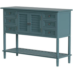45" Narrow Console Table with 6 Drawers,1 Cabinet & 1 Shelf Accent Entry Table Sofa Table w/Storage for Entryway,Hallway,Living Room,Dining Room,Bedroom,Behind Couch,Foyer Buffet Table Sideboard Red