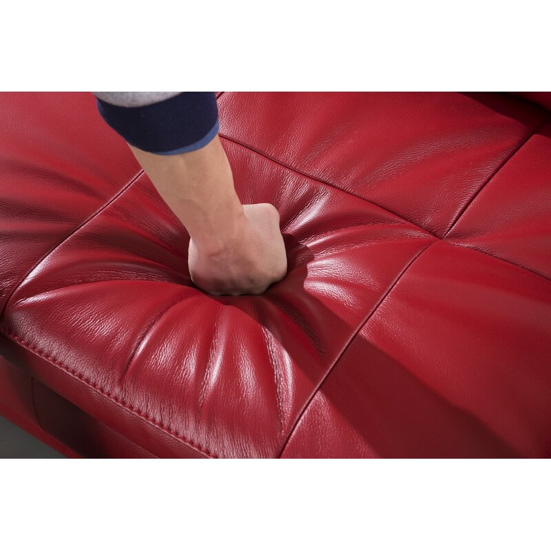 124" Wide Leather Match Sofa & Chaise