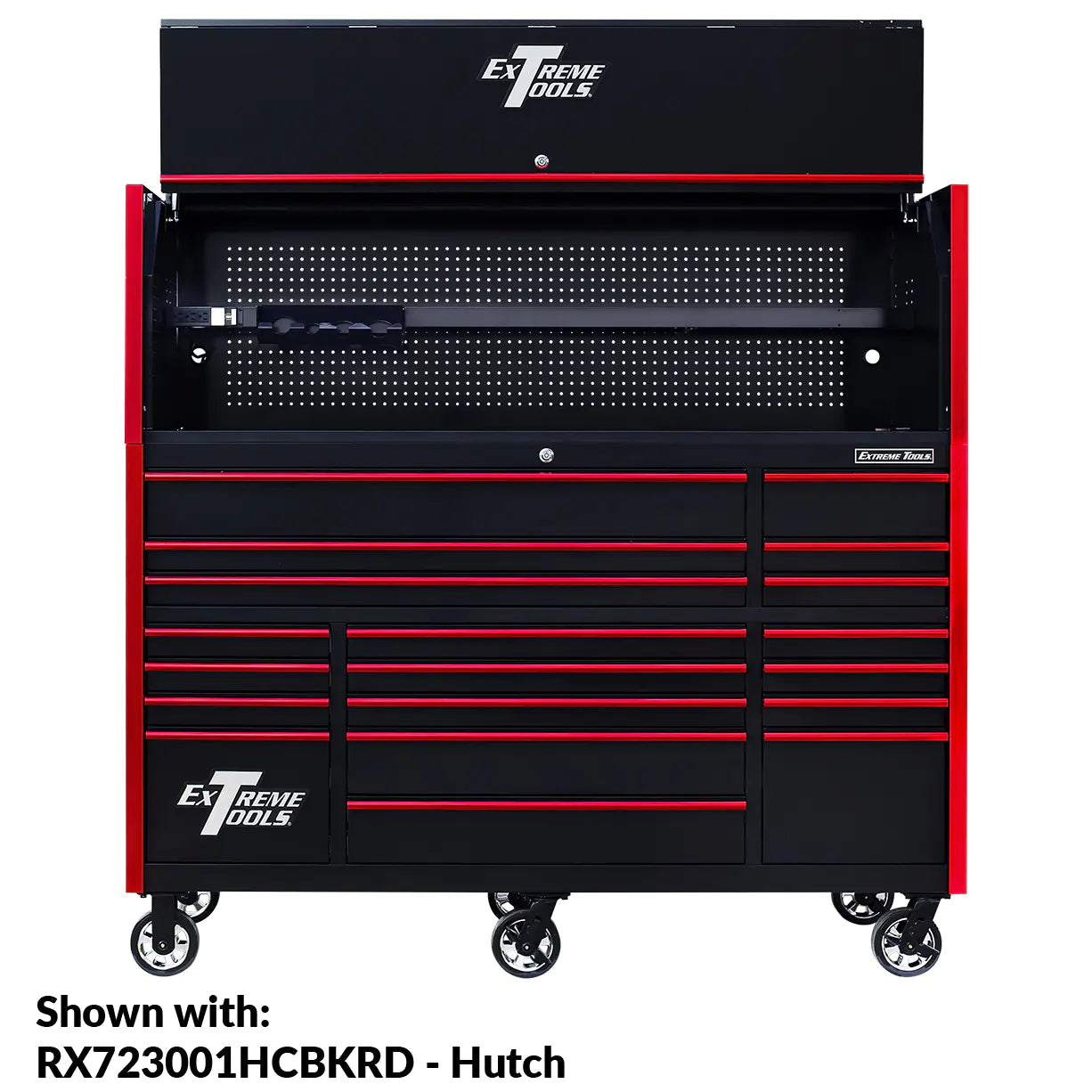 Extreme Tools 72″ x 30″, 19 Drawer Roller Cabinet with 250 lbs. drawer slides, RX 250 Series