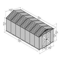 SkyLight? 7 ft. 5 in. W x 17 ft. 3 in. D Plastic Storage Shed