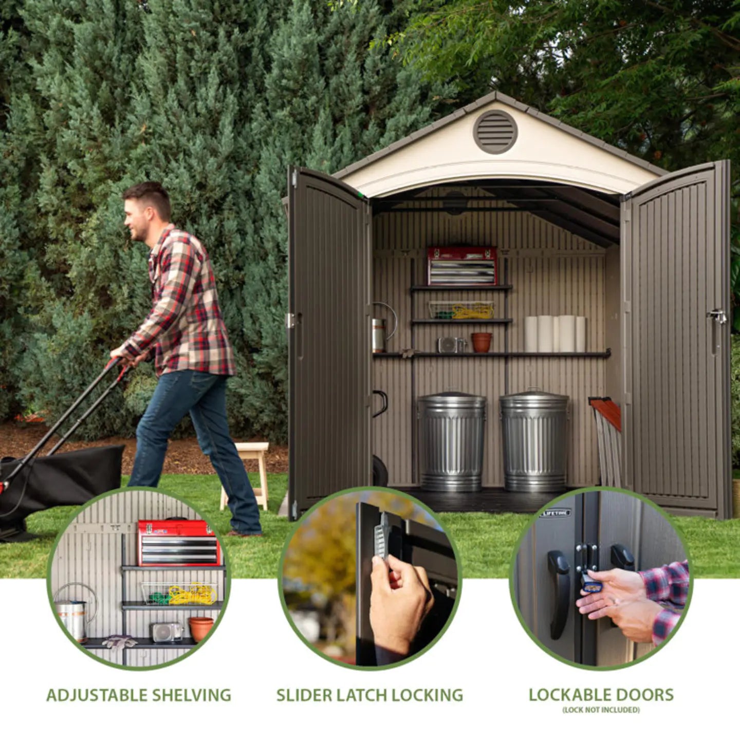 Lifetime 8 ft. x 12.5 ft. High Density Reinforced Structure Outdoor Storage Shed