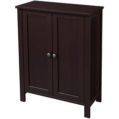 VASAGLE Bathroom Floor Storage Cabinet with Double Door Adjustable Shelf, 23.6 x 11.8 x 31.5 Inches White UBCB60W
