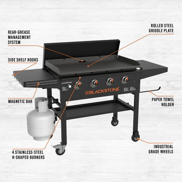 Blackstone 4-Burner 36" Propane Outdoor Griddle with Air Fryer + Hood + FREE Full BBQ Set – All in One Deal!