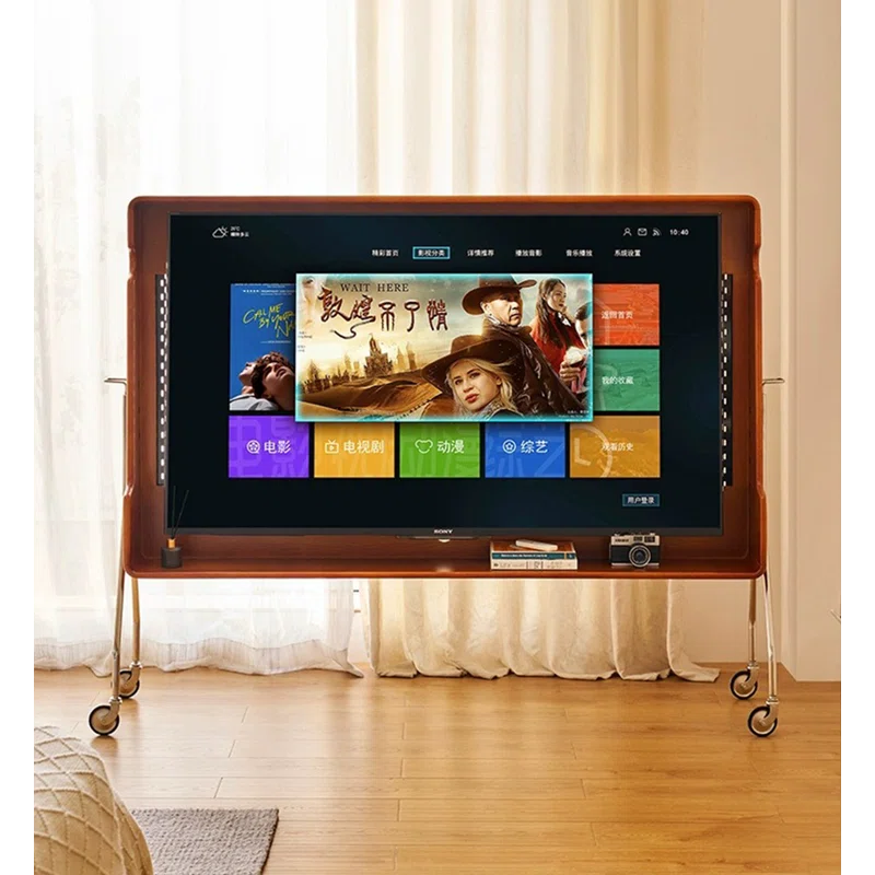 Solid Wood Paderna Media Console（mobile TV stand） +Samsung 75” Class DU7200 Series 4K Smart Tizen TV