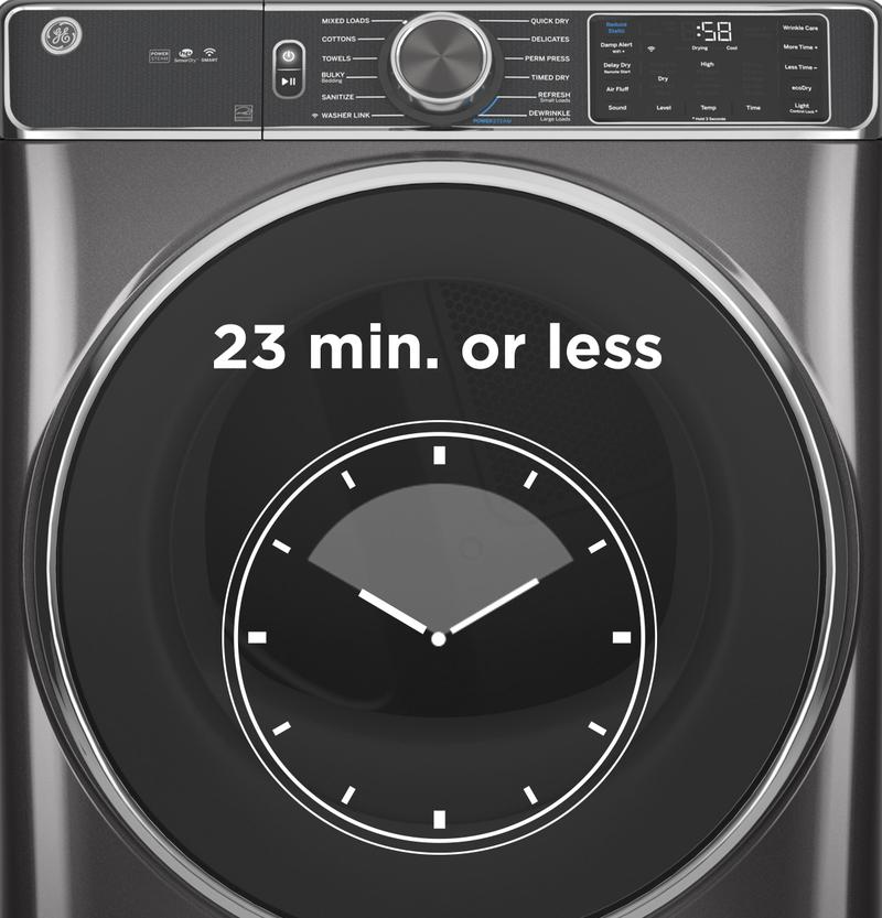 GE ENERGY STAR 7.8 cu. ft. Efficiency Stackable Smart Front Load Washer with Steam and Super Speed Wash