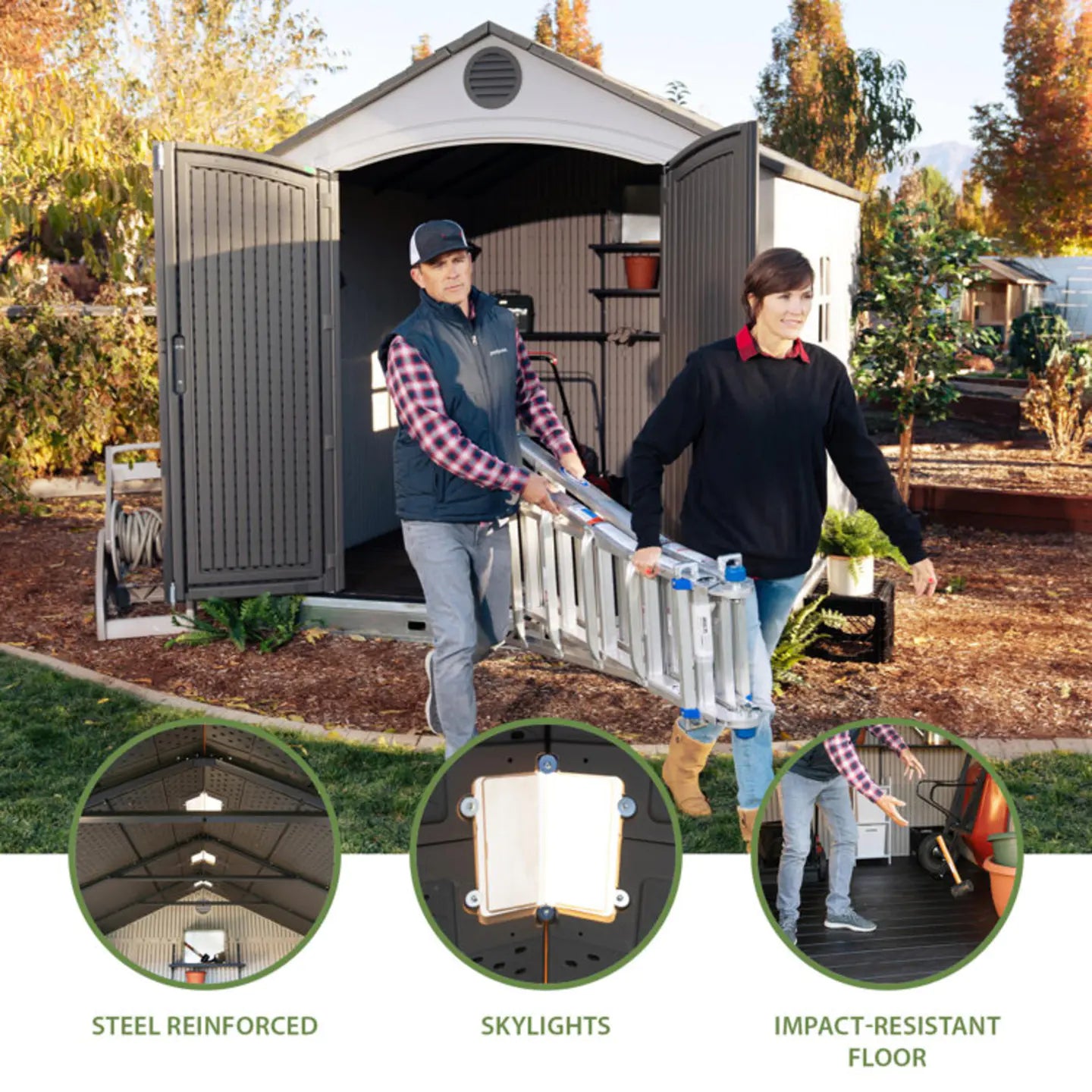 Lifetime 8 ft. x 12.5 ft. High Density Reinforced Structure Outdoor Storage Shed