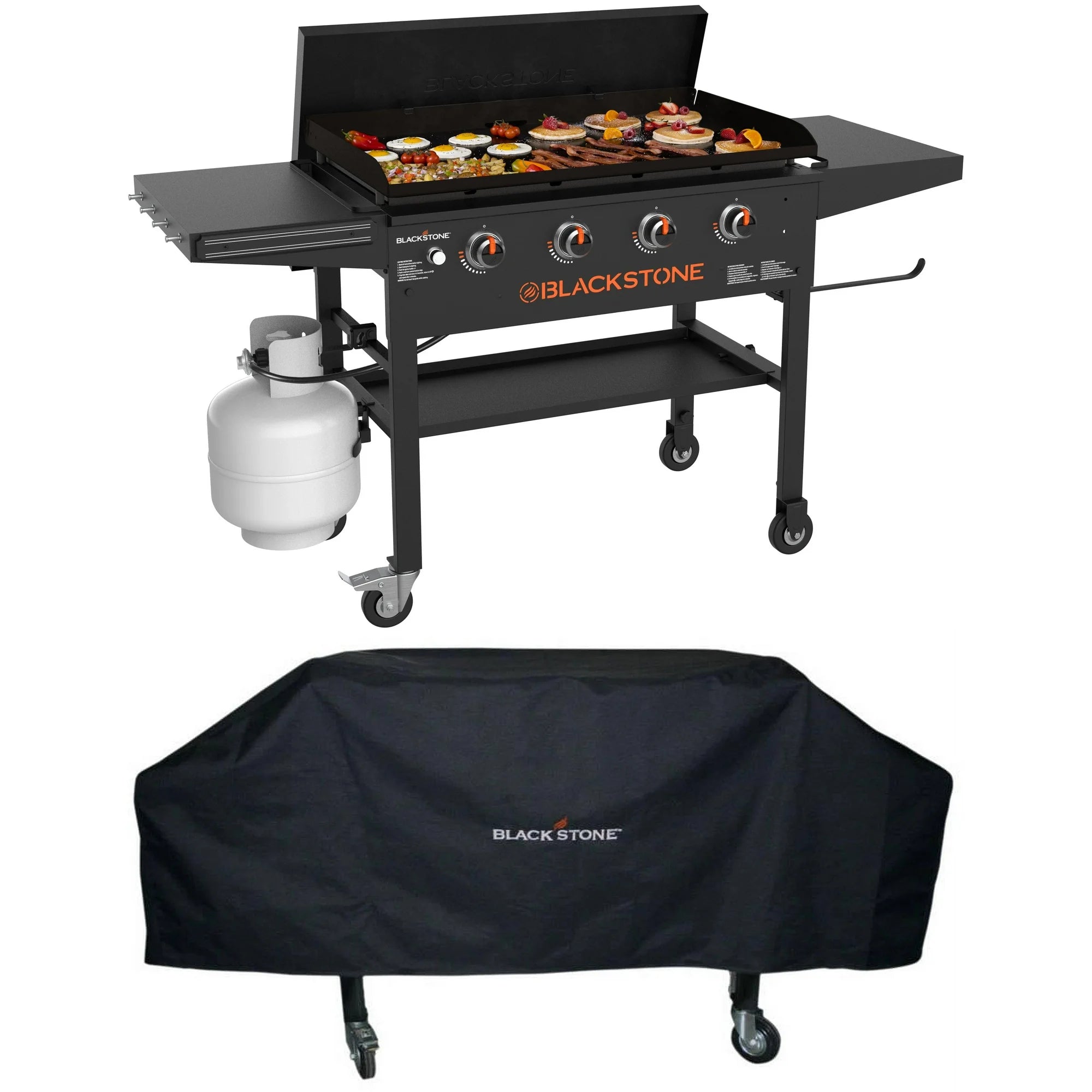 Blackstone 4-Burner 36" Propane Outdoor Griddle with Air Fryer + Hood + FREE Full BBQ Set – All in One Deal!