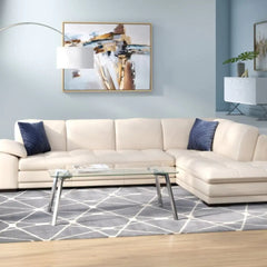124' Wide Leather Match Sofa & Chaise