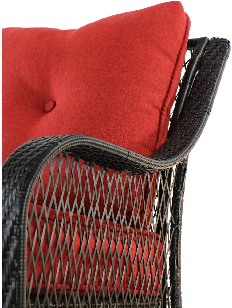 Hanover Orleans 5-Piece Steel Patio Fire Pit Conversation Set with Cushions, Swivel Gliders and Square Fire Pit Table
