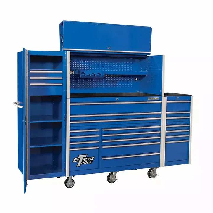 EXTREME TOOLS RX Series 55" 12 Drawer Roller with Cabinets and Saddlebags