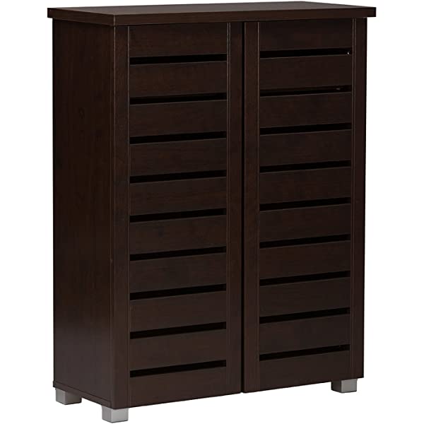 Wholesale Interiors Baxton Studio Adalwin Modern and Contemporary 3-Door Dark Brown Wooden Entryway Shoes Storage Cabinet