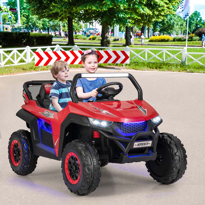12V 2 Seater Kids Ride On Utv Car Battery Powered Rc Electric Vehicle With Lights Amp Music