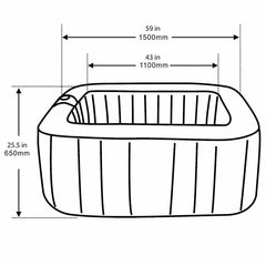 ALEKO Aleko 4 - Person 130 - Jet Square Inflatable Hot Tub