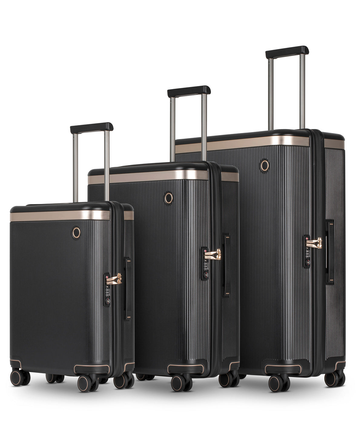 Dynasty 3 piece Suitcase Set, Black