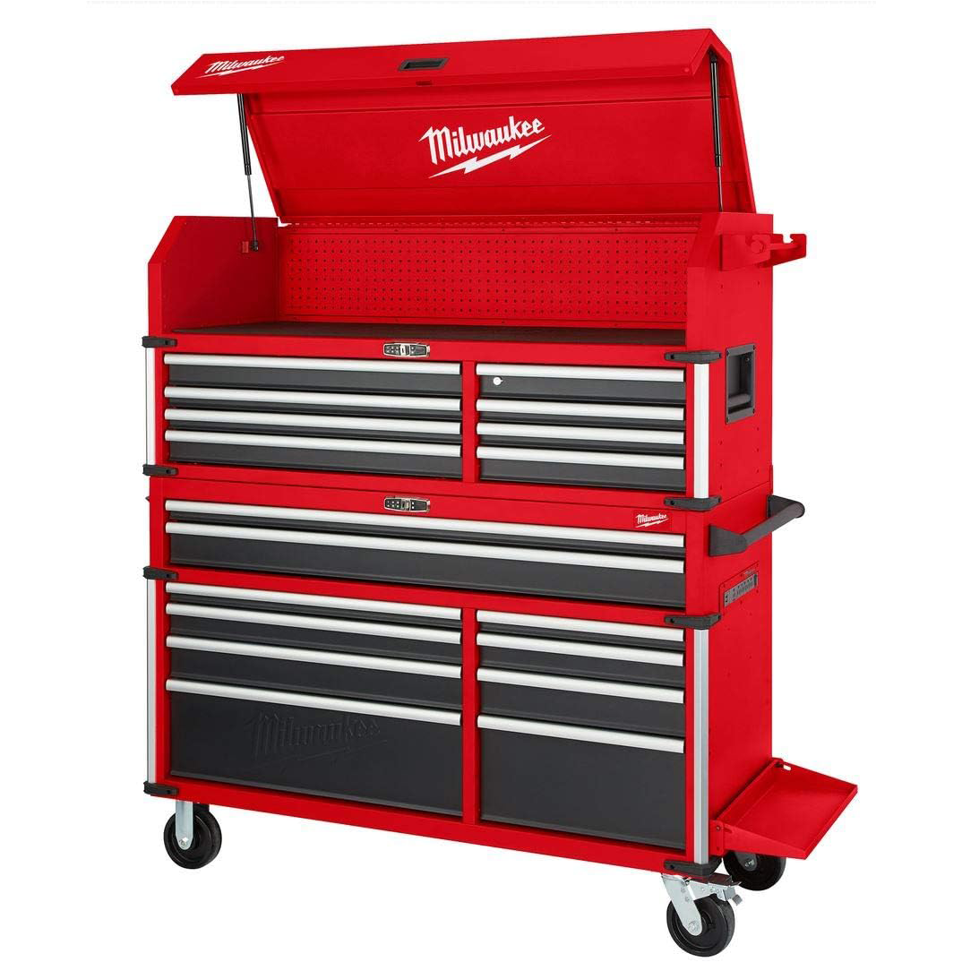 Milwaukee 56" Premium 18-Drawer Tool Box Chest and Cabinet Combo with Electronic Keypad Lock