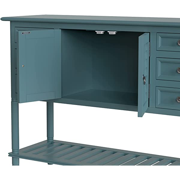 45" Narrow Console Table with 6 Drawers,1 Cabinet & 1 Shelf Accent Entry Table Sofa Table w/Storage for Entryway,Hallway,Living Room,Dining Room,Bedroom,Behind Couch,Foyer Buffet Table Sideboard Red