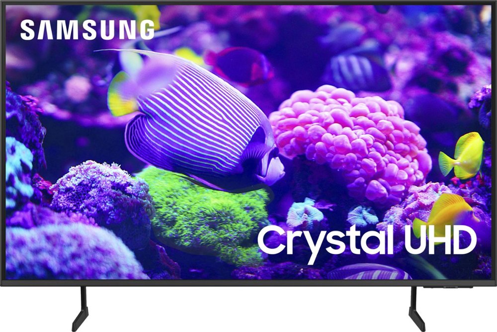Solid Wood Paderna Media Console（mobile TV stand） +Samsung 75” Class DU7200 Series 4K Smart Tizen TV