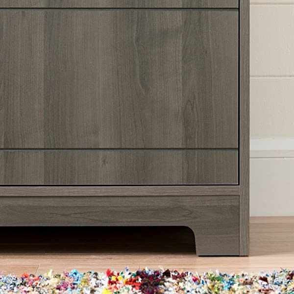 South Shore Vietti Bar Cabinet with Liquor and Wine Bottle Storage with Drawers, Black Oak with Metal Handles