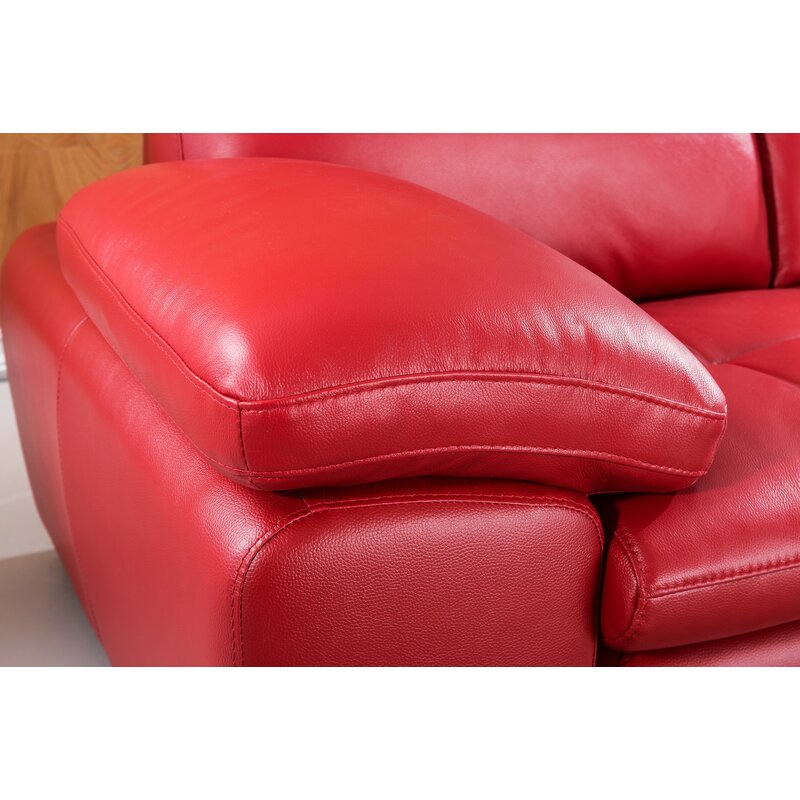 124" Wide Leather Match Sofa & Chaise