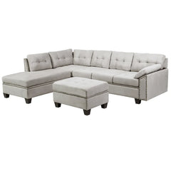 105.1'' Wide Genuine Leather Left Hand Facing Sofa & Chaise Sectional with Ottoman