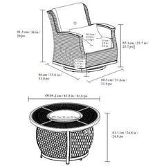 Agio Vermont 5-piece Fire Chat Set