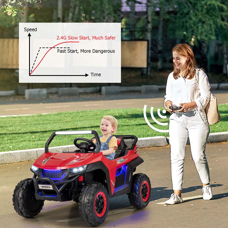 12V 2 Seater Kids Ride On Utv Car Battery Powered Rc Electric Vehicle With Lights Amp Music
