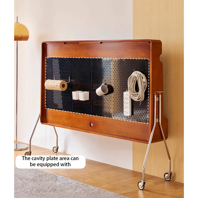 Solid Wood Paderna Media Console（mobile TV stand） +Samsung 75” Class DU7200 Series 4K Smart Tizen TV