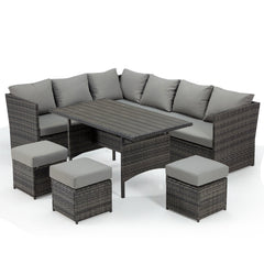 Wicker/Rattan 9 - Person Seating Group with Cushions