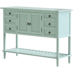 45" Narrow Console Table with 6 Drawers,1 Cabinet & 1 Shelf Accent Entry Table Sofa Table w/Storage for Entryway,Hallway,Living Room,Dining Room,Bedroom,Behind Couch,Foyer Buffet Table Sideboard Red