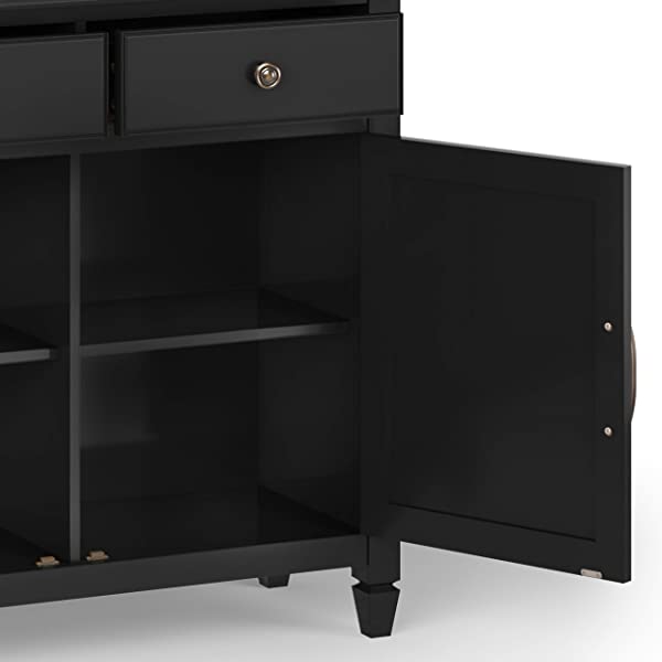 SIMPLIHOME Connaught SOLID WOOD 40 inch Wide Transitional Entryway Storage Cabinet in Dark Chestnut Brown, with 2 Drawers, 2 Doors, Adjustable Shelves