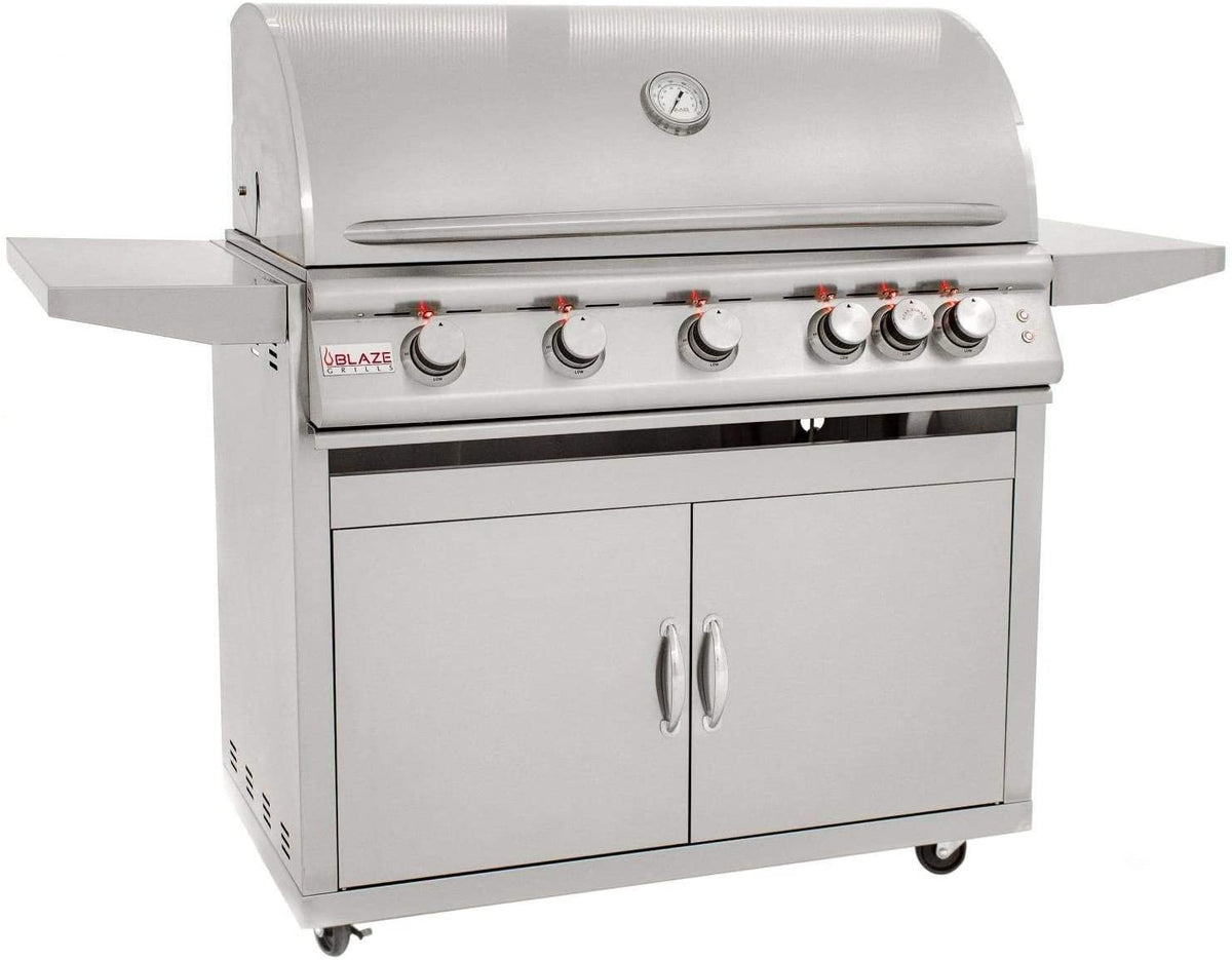 Blaze Freestanding Grill with Lights (BLZ-5LTE2-LP-BLZ-5-CART), 40-inch, Propane Gas