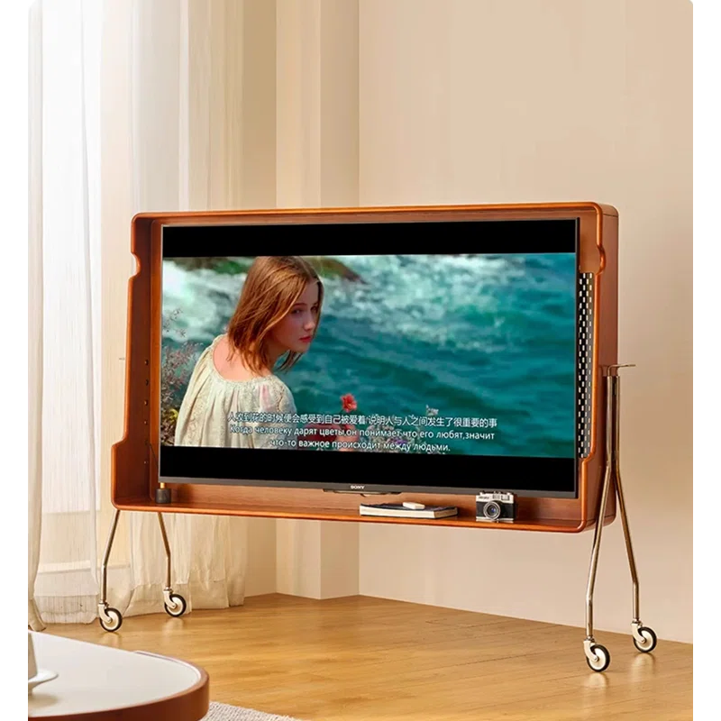 Solid Wood Paderna Media Console（mobile TV stand） +Samsung 75” Class DU7200 Series 4K Smart Tizen TV