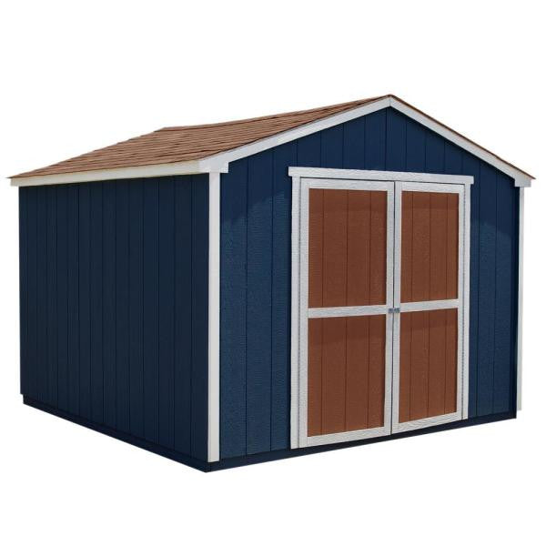 Installed Princeton 10 ft. x 10 ft. Wood Storage Shed with Autumn Brown Shingles