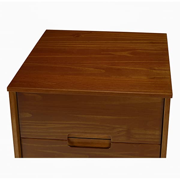 Walker Edison Mid Century Modern Grooved Handle Wood Dresser Bedroom Storage Drawer Organizer Closet Hallway, 6 Drawer, Caramel Caramel 1 pack 6 Drawer