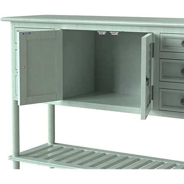 45" Narrow Console Table with 6 Drawers,1 Cabinet & 1 Shelf Accent Entry Table Sofa Table w/Storage for Entryway,Hallway,Living Room,Dining Room,Bedroom,Behind Couch,Foyer Buffet Table Sideboard Red
