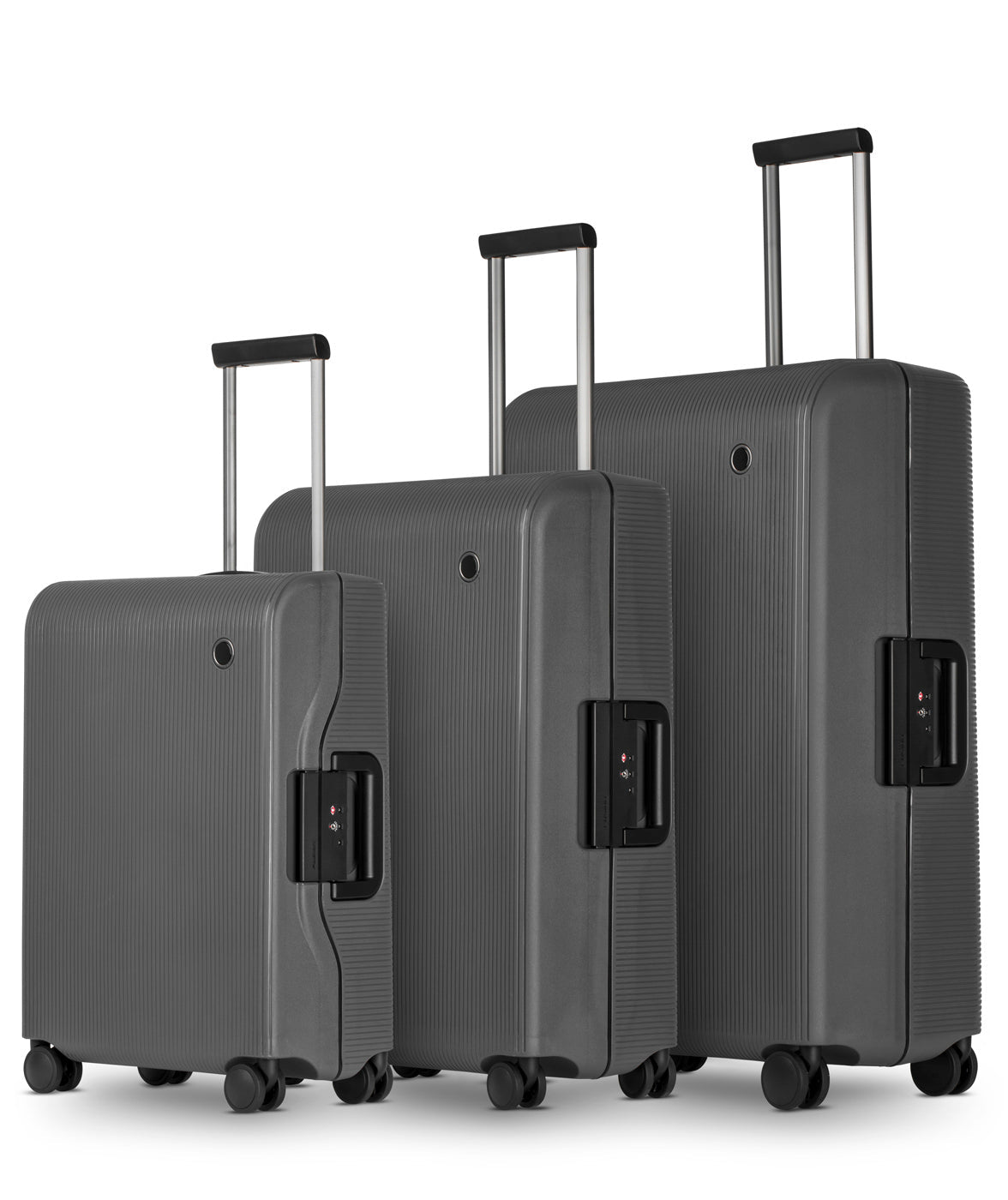 Fusion 3 piece Suitcase Set, Dark Grey