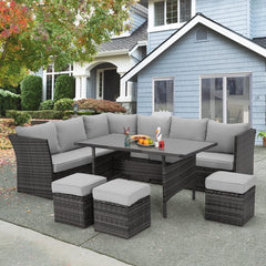 Hinesville Wicker/Rattan 1320 - Person Seating Group with Cushions