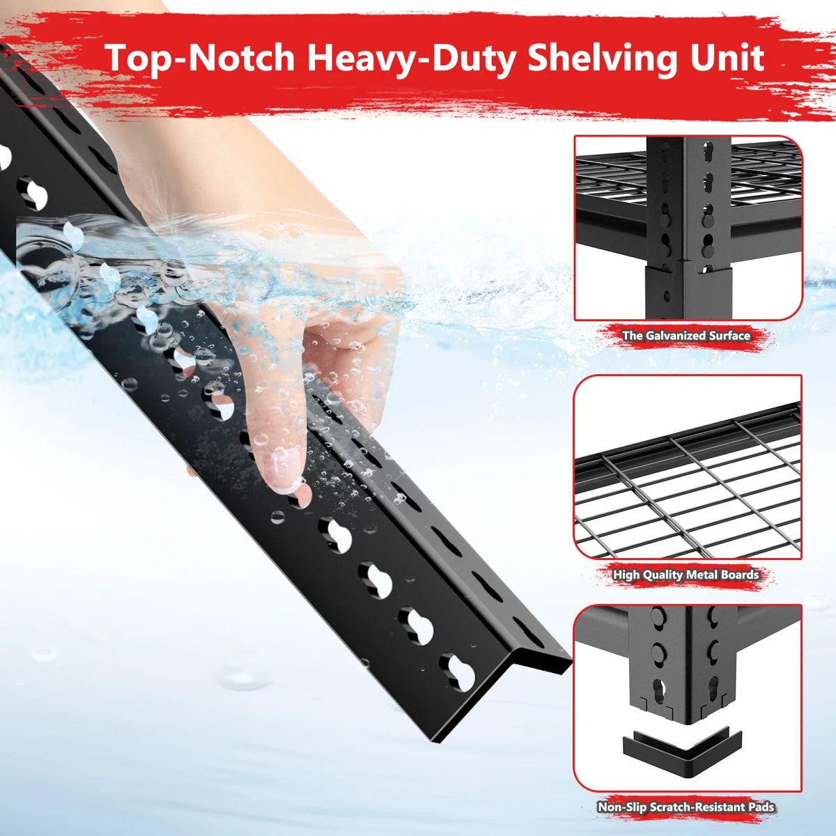 Adjustable Heavy Duty Metal Shelving Unit For Garage,Pantry,Storage,Toolsheds, Warehouses