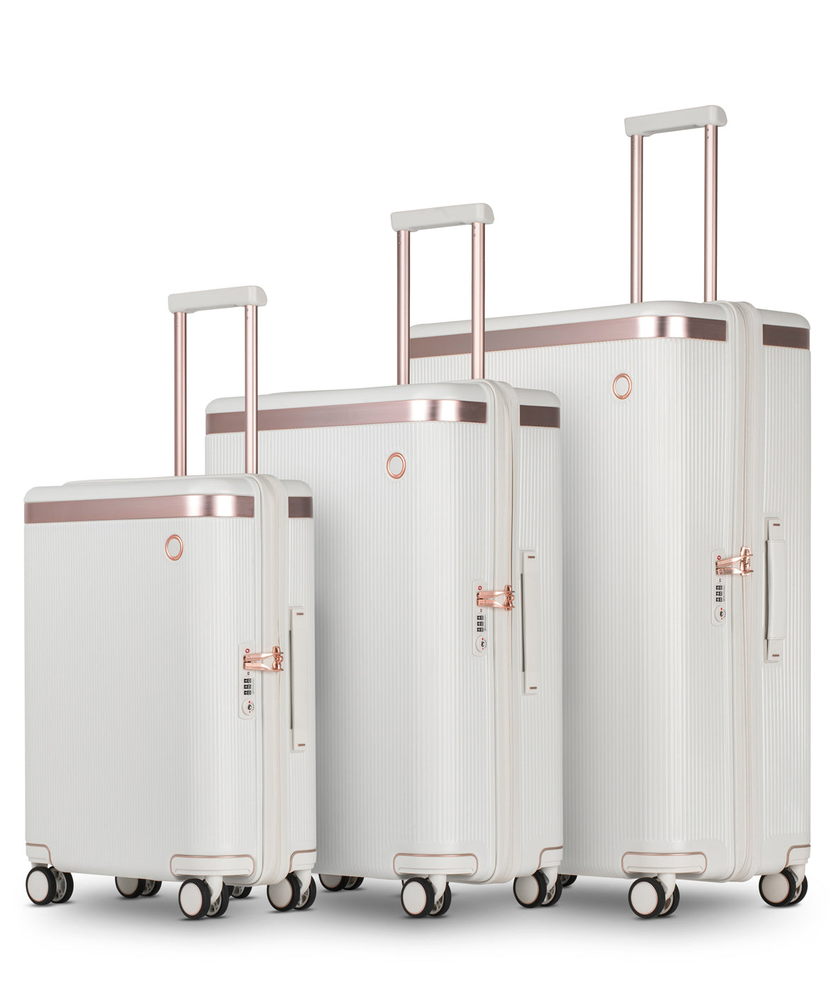 Dynasty 3 piece Suitcase Set, Ivory White