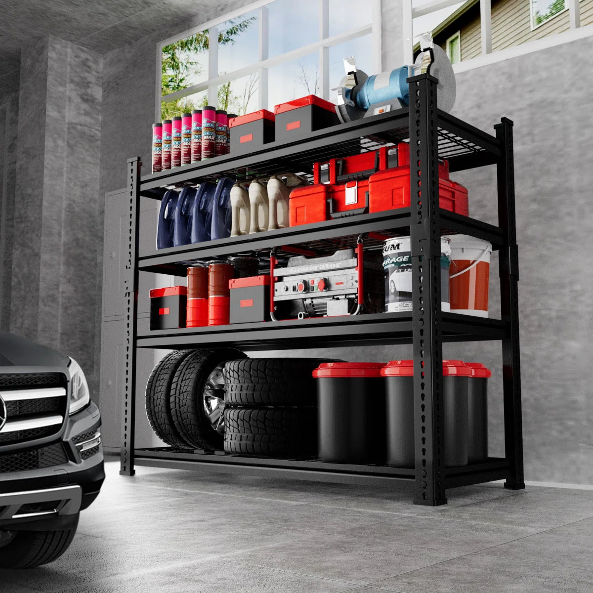 Adjustable Heavy Duty Metal Shelving Unit For Garage,Pantry,Storage,Toolsheds, Warehouses
