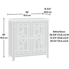 Sauder Shoal Creek Display Cabinet, Indigo Blue finish