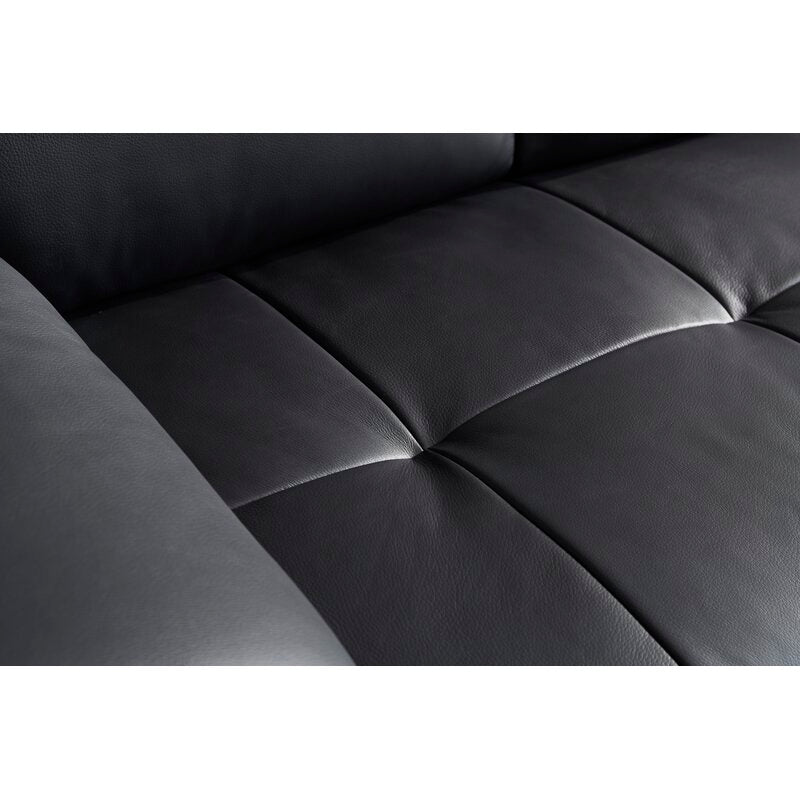 124" Wide Leather Match Sofa & Chaise