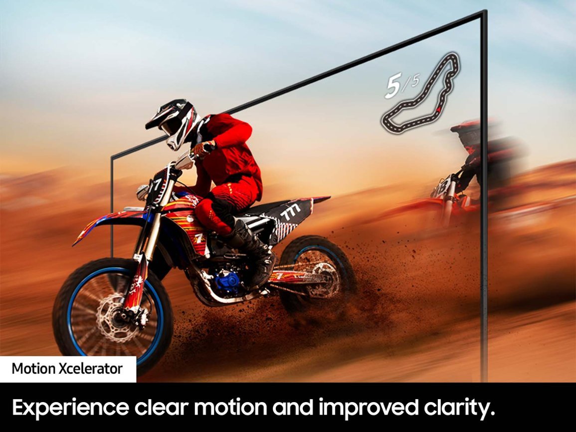 Solid Wood Paderna Media Console（mobile TV stand） +Samsung 75” Class DU7200 Series 4K Smart Tizen TV